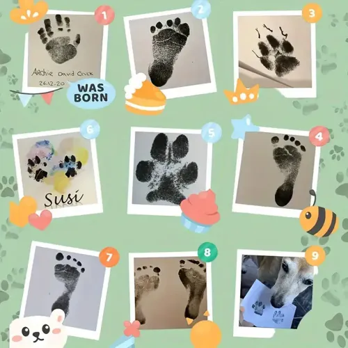 Kedi%20Köpek%20Pati%20İzi%20Fotoğraf%20Çerçevesi%20Seti