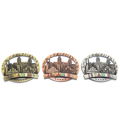 İstanbul%20Temalı%20Metal%20Magnet%20Yuvarlak%20Tasarım