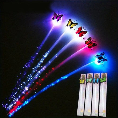Led%20Fiber%20Optik%20Işıklı%20Kelebek%20Saç%20Klipsi