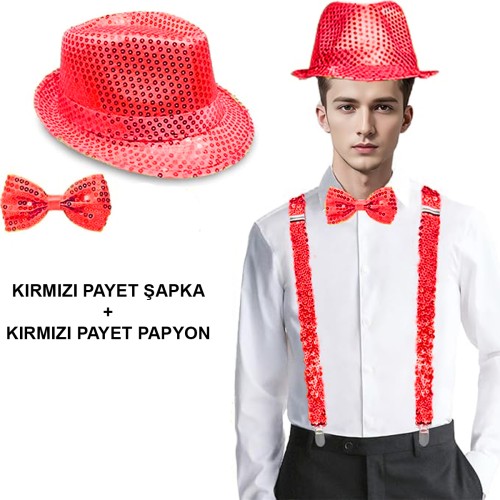 Kırmızı%20Payetli%20Şapka%20ve%20Papyon%20Seti%20–%20Parıltılı%20Yetişkin%20Kostüm%20Seti