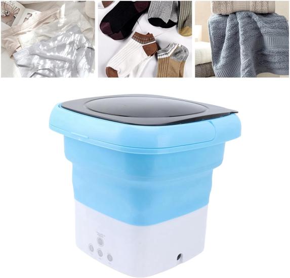 Katlanabilir Mini Çamaşır Makinesi Mavi