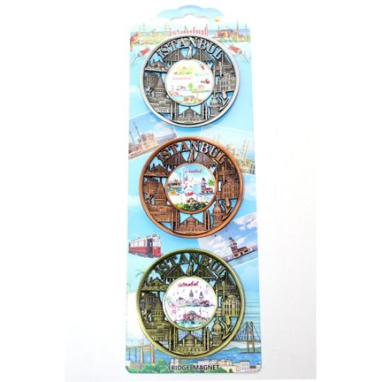 İstanbul Temalı Metal Magnet 3’lü Set Model 2