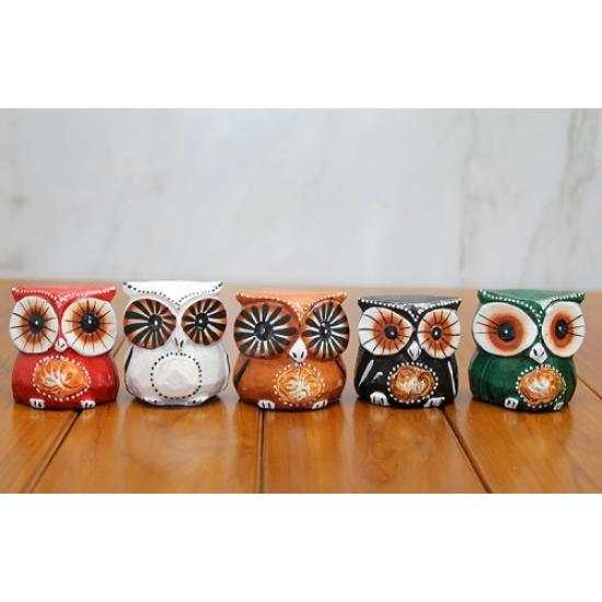 Ahşap 5’li Baykuş Seti Model 3