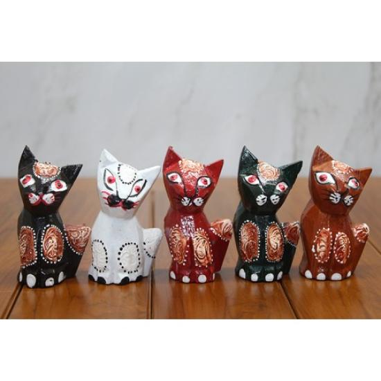 Ahşap 5’li Kedi Seti Model 3