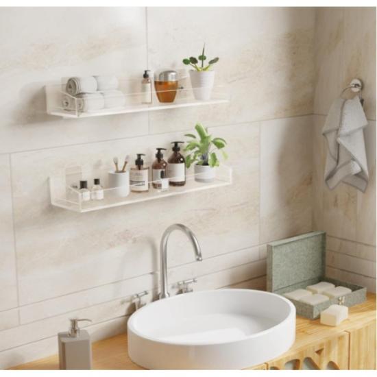 2’li Şık ve Minimalist Tasarımlı Şeffaf Duvar Rafı