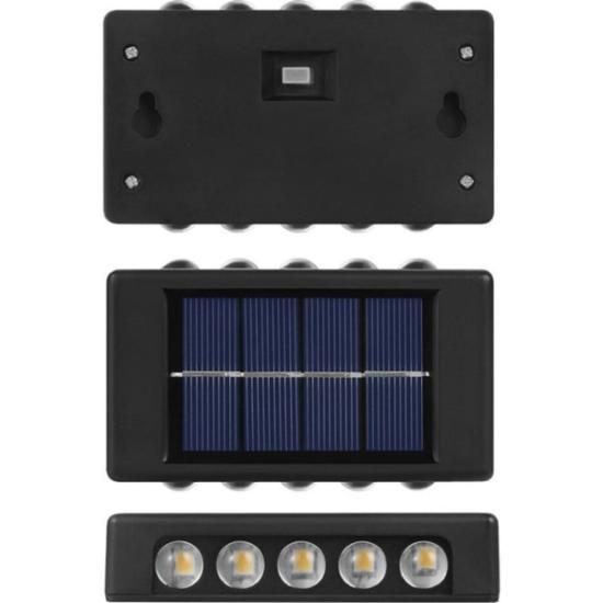 10 Ledli Solar Bahçe Dış Mekan Duvar Aydınlatması 2’li Set