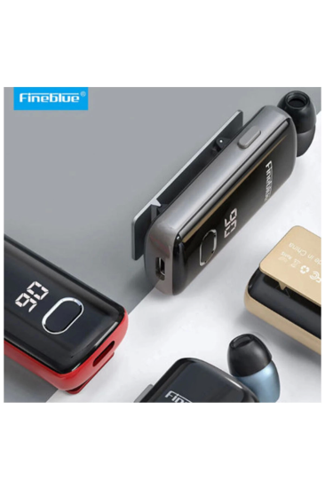 F580 Dijital Göstergeli Makaralı Titreşimli Bluetooth Kulaklık Mavi