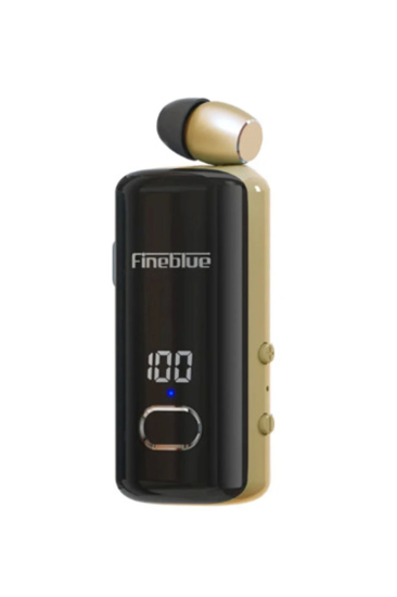 F580 Dijital Göstergeli Makaralı Titreşimli Bluetooth Kulaklık Gold                                                                                         
