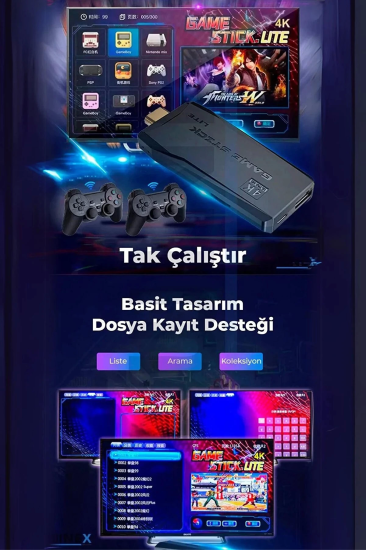 2.4g Kablosuz Çift Kol Retro Oyunlar 4k Game Stick 3500 Oyun