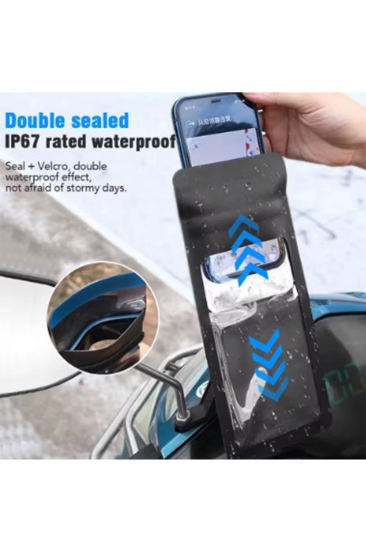 Motosiklet 360° Döndürülebilir Su Geçirmez Telefon Kılıfı Telefon Tutucu 4’’-7.2 İnç