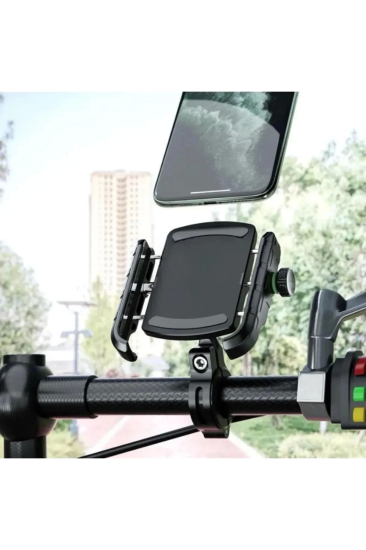 Motosiklet Gidon Ve Ayna Bağlantılı Motor Ve Bisiklet Uyumlu Telefon Tutucu